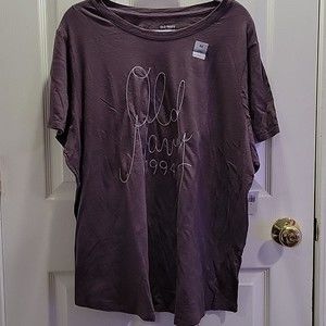NWT Old Navy Dusty Purple Plus Size Graphic T-Shirt 3X